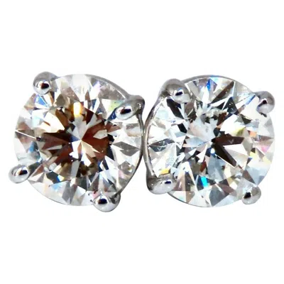 Pre-owned 1stdibs Gia Certified 2.00ct Natural Round Diamond Stud Earrings 14 Karat Ideal Ex* In Multi