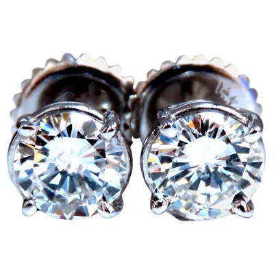 Pre-owned 1stdibs Gia Certified 2.07ct Natural Round Diamond Stud Earrings 14kt* In Multi