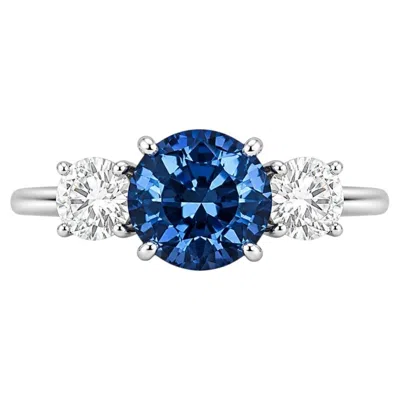 Pre-owned 1stdibs Gia Certified 2.90 Carat Ceylon Blue Sapphire & Diamond Ring In Platinum