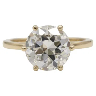 Pre-owned 1stdibs Gia Certified 4 Carat Old European Cut Diamond Solitaire Engagement Ring In Multi