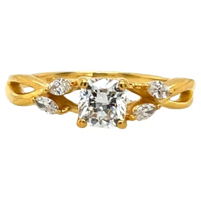 Pre-owned 1stdibs Gia Certified Diamond Ring Set With 0.72ct Diamonds In 14ct Yellow Gold