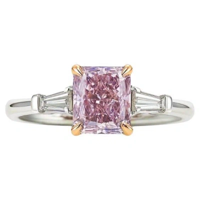 Pre-owned 1stdibs Gia-certified 1.10ct Fancy Intense Purple-pink Diamond Ring