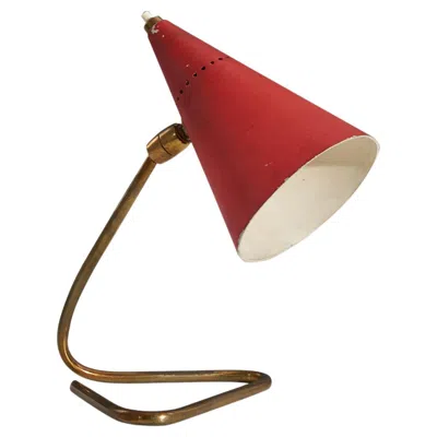Pre-owned 1stdibs Gilardi & Barzaghi, Table Lamp, Brass, Lacquered Metal, Italy, 1950s In Brown