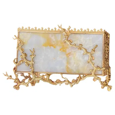Pre-owned 1stdibs Gilded Bronze And Alabaster Letter Carrier In The Japanese Style, 19th Century In Gold