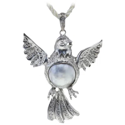 Pre-owned 1stdibs Gold Diamond Pearl Pendant In Multi