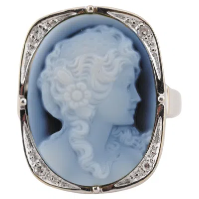 Pre-owned 1stdibs Gold Ring With Hand-carved Cameo Of A Young Woman In Multi