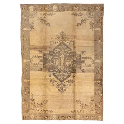 Pre-owned 1stdibs Golden Lion Central Medallion Oushak In Brown