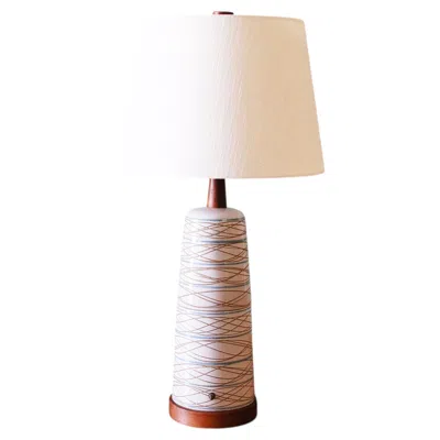 Pre-owned 1stdibs Gordon And Jane Martz M85 Lamp For Marshall Studios Matte White Blue And Tan Inc