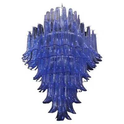 Pre-owned 1stdibs Gruppo Luce Made La Murrina Round Periwinkle Color Chandelier And Pendant, 2020 In Blue