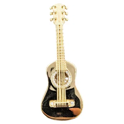 Pre-owned 1stdibs Guitar Pendant With Cubic Zirconia In 14k Yellow Gold
