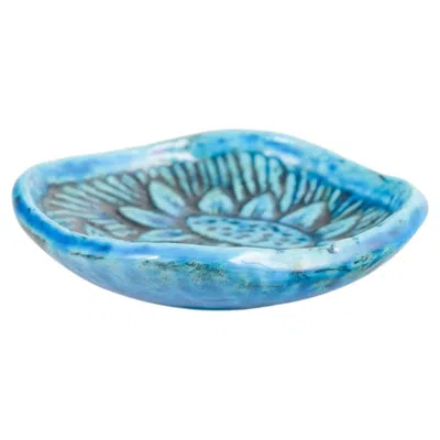 Pre-owned 1stdibs Gunnar Nylund For Rörstrand. Small Ceramic Dish With Turquoise-blue Glaze.