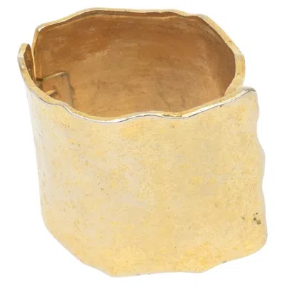 Pre-owned 1stdibs Hand Hammered Gold Plated Hinged Cuff Bracelet In Multi
