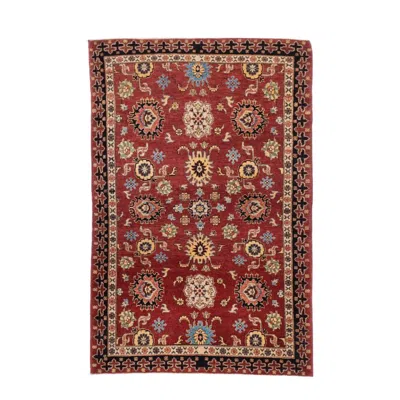 Pre-owned 1stdibs Hand-knotted Bijar Wool Area Rug 3x5 Red Geometric Persian Design