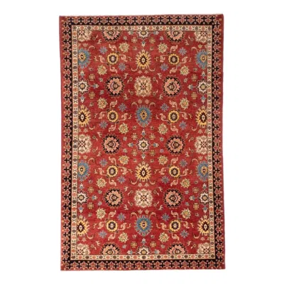 Pre-owned 1stdibs Hand-knotted Bijar Wool Area Rug 4x6 Red Geometric Persian Design