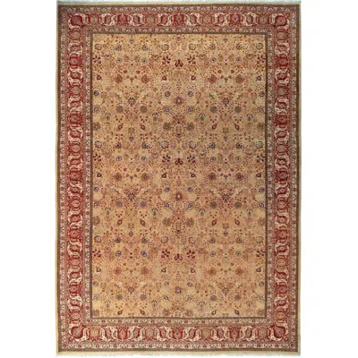 Pre-owned 1stdibs Hand-knotted Mahindra Wool Rug 9'x13' Gold Red Floral All-over Design