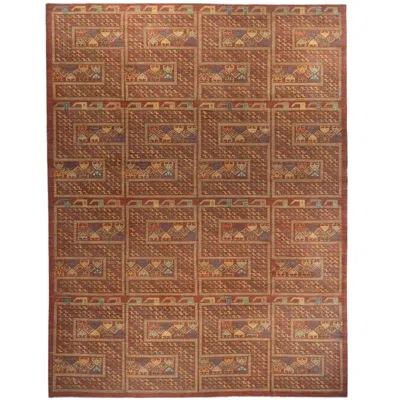 Pre-owned 1stdibs Hand-knotted Verneh Tribal Wool Rug 8'x10' Afghan Geometric Terracotta In Brown