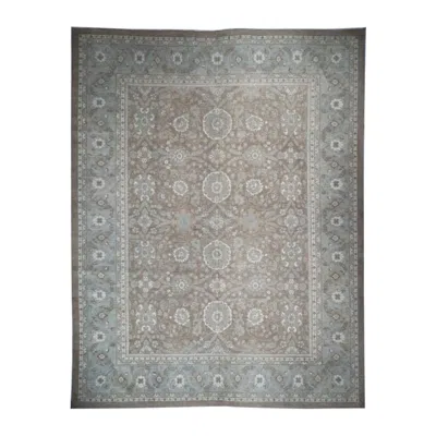 Pre-owned 1stdibs Hand-knotted Wool & Silk Sultanabad Rug, Taupe Oversized 12'2"x15'3" In Brown