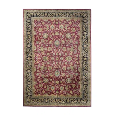 Pre-owned 1stdibs Hand-knotted Wool Jaipur Rug, Red Black Floral 10'x14' Oversized