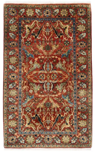 Pre-owned 1stdibs Hand-knotted Wool Polonaise Rug, Red Persian Floral Design, 3'1"x4'10"