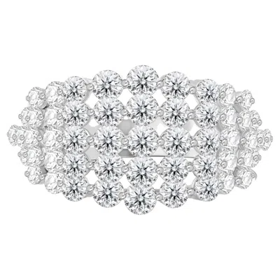 Pre-owned 1stdibs Handmade 18k White Gold Diamond 2.72 Ct Natural Diamond Dome Ring Fine Jewelry