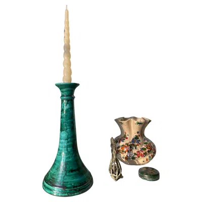Pre-owned 1stdibs Handmade Scandinavian Modern Candle Holder By Pernille, Ceramic, 1980s In Black