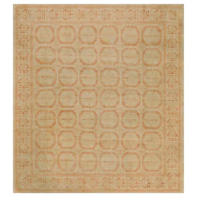 Pre-owned 1stdibs Handwoven Early 20th Century Spanish Wool Rug With Floral Motifs In Brown