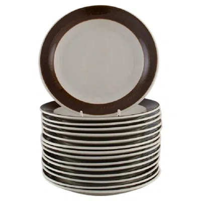 Pre-owned 1stdibs Hertha Bengtson For Rörstrand, Seven Koka Dinner Plates In Gray