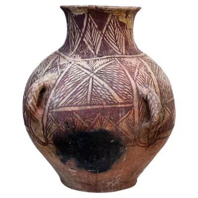 Pre-owned 1stdibs Hishey Jarrah–style Zir Jar, 26”, Hand-built Earthenware Vessel In Brown