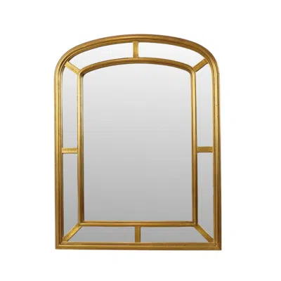Pre-owned 1stdibs Hollywood Regency Gold Arch Mirror By Deknudt, 80cm In Gray