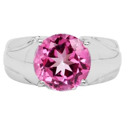 Pre-owned 1stdibs Hot Pink Topaz Solitaire Ring 4.5 Carats