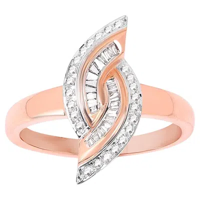Pre-owned 1stdibs Igi Certified Diamond Ring 0.29 Carats 14k Rose Gold In Red