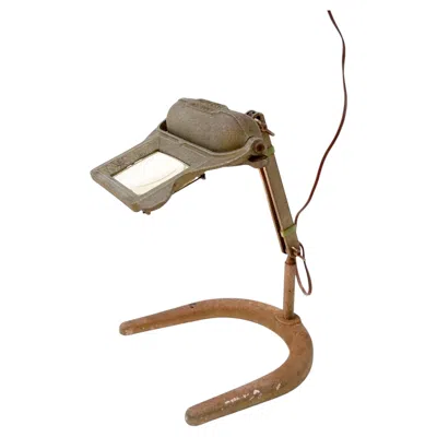 Pre-owned 1stdibs Industrial Magnifying Lamp By Gruber, Patented S.g.d.g. In France - 1940/50s In Brown