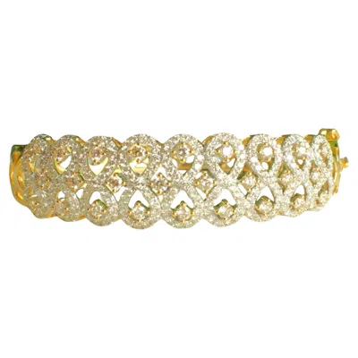 Pre-owned 1stdibs Infinity Natural Diamond Bracelet In 14k Solid Gold (certified) In Multi