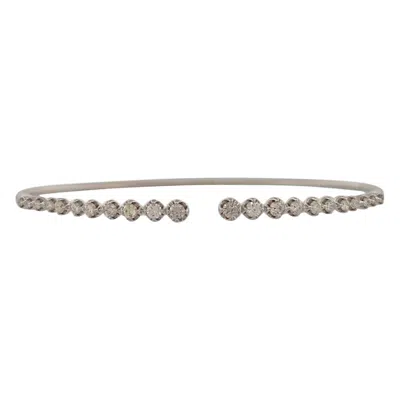Pre-owned 1stdibs Ingrid Diamond Bangle Bracelet 14k White Gold 0.75ctw Natural Round Diamonds