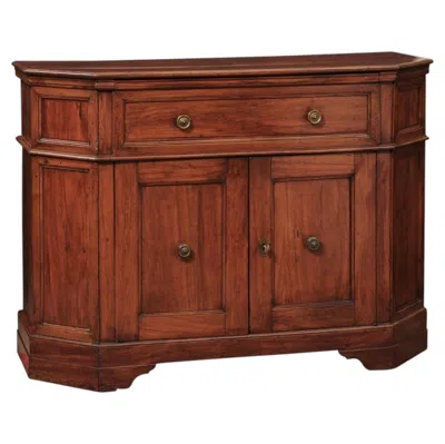 Pre-owned 1stdibs Italian 18th Century Olivewood Credenza With Canted Sides And Bracket Feet In Brown