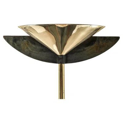 Pre-owned 1stdibs Italian 1960s Brass & Iron Floor Lamp In Black