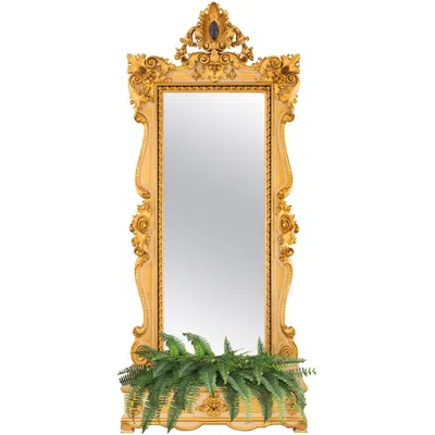 Pre-owned 1stdibs Italian 19th Century Baroque St. Patinated Wood And Giltwood Mirror And Planter In Brown