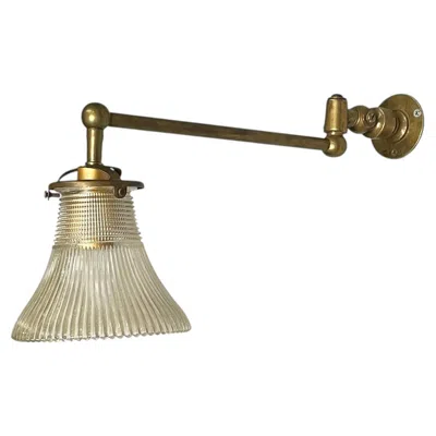 Pre-owned 1stdibs Italian Mid-century Modern Wall Lamp In Brass And Glass, 1940s In Sand