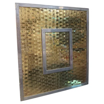 Pre-owned 1stdibs Italian Mid-century Woven Brass Picture Frame, 1970s In Gray