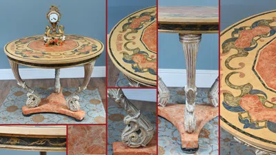 Pre-owned 1stdibs Italian Neo Classical Centre Table Scagliola Top In Gray