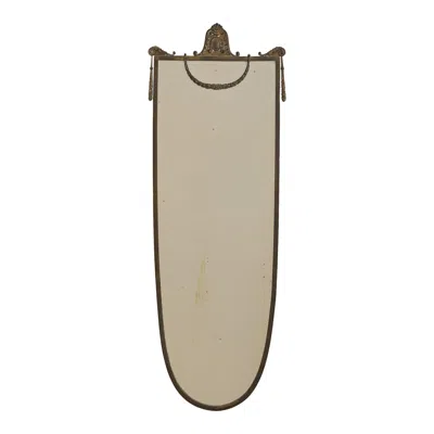 Pre-owned 1stdibs Italian Neoclassical Brass Frame Wall Mirror, 1950s In Sand