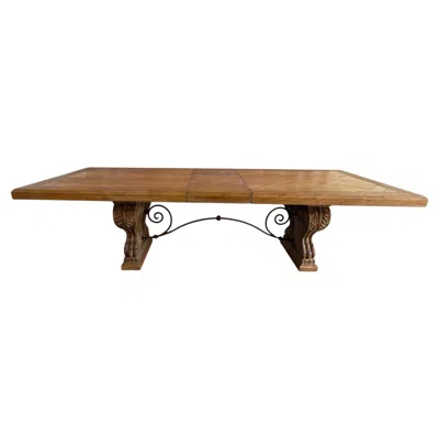 Pre-owned 1stdibs Italian Tuscan Revival Extendable Dining Table In Brown