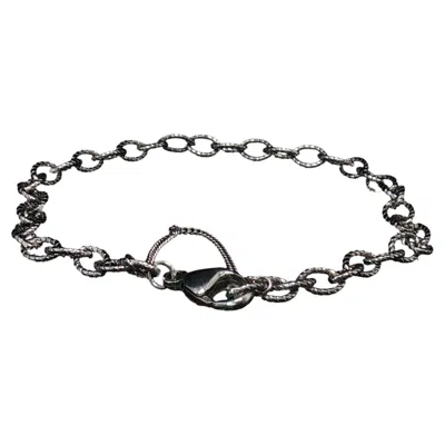 Pre-owned 1stdibs James Avery 925 Sterling Silver Rope Oval Link Bracelet Anklet + Safety 8" U In Multi