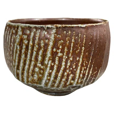 Pre-owned 1stdibs Japanese Asian Style Signed Studio Pottery Wabi-sabi Ceramic Chawan Tea Bowl In Brown