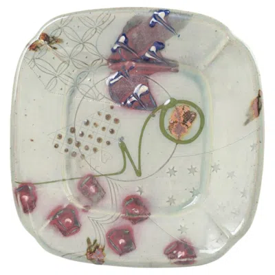 Pre-owned 1stdibs Jepson Pottery, Usa. Square Ceramic Dish In Chinese-inspired Style. Mid-20th C. In Gray
