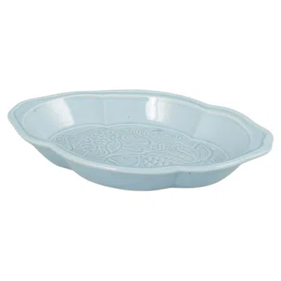 Pre-owned 1stdibs Jepson Pottery, Usa. Unique Dish In Chinese-inspired Style. Mid-20th C. In Blue