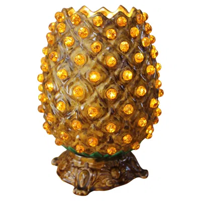 Pre-owned 1stdibs Jeweled Ceramic Accent Up Lamp, Mid-century Modern In Brown