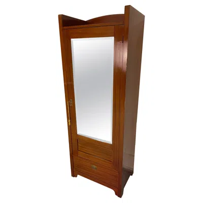 Pre-owned 1stdibs Jugendstil Armoire, Hand-crafted Ash Wood, Mirrored, Austria, 1920 In Brown