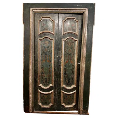 Pre-owned 1stdibs Lacquered Door With A Double-leaf Frame, 18th Century, From Italy In Brown