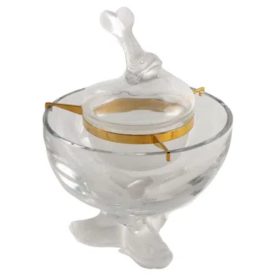 Pre-owned 1stdibs Lalique Crystal Caviar Cup, Marine Animal Base, France, 20th Century In Gray